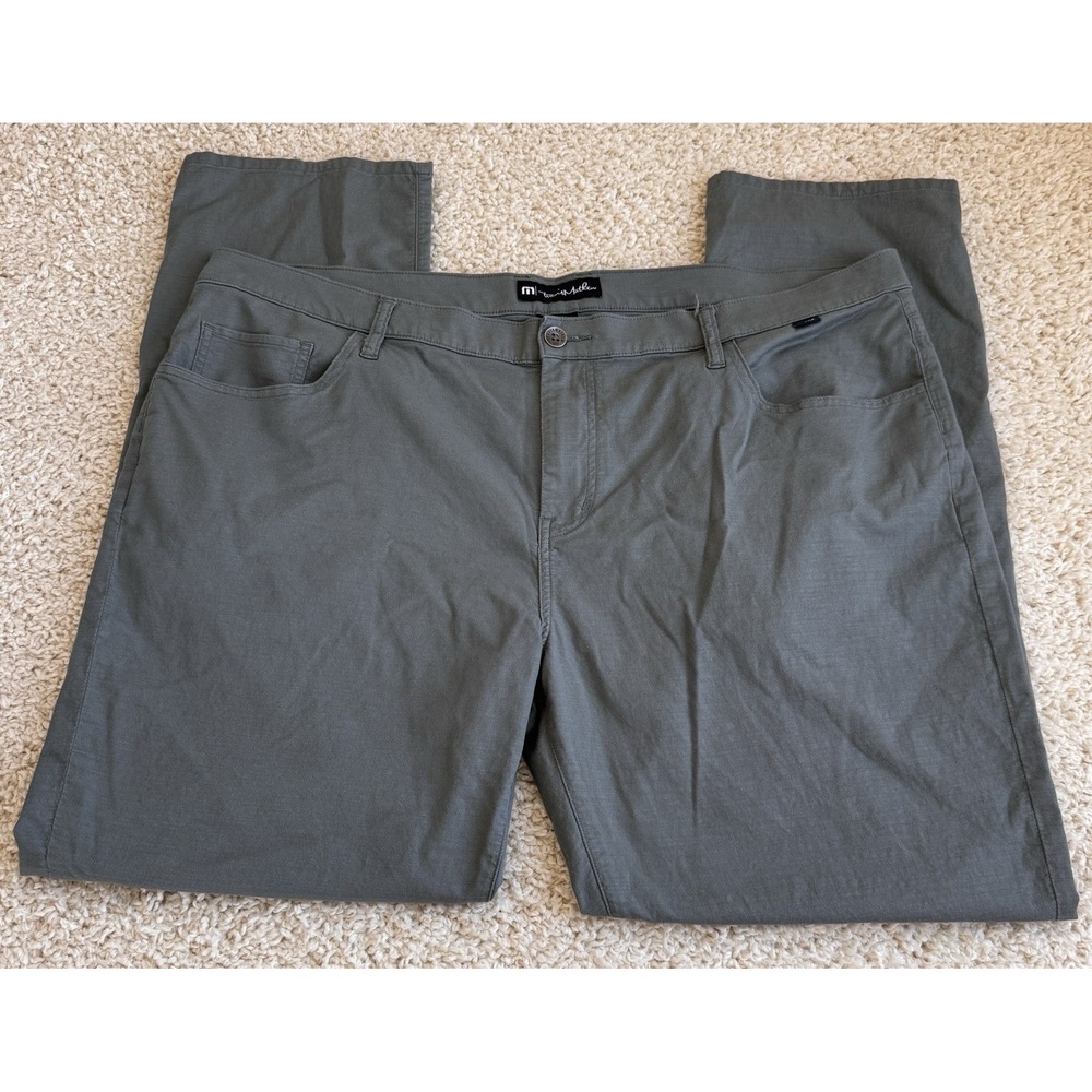 TravisMathew Pants Men 42 Grey Excellent Stretch 5-Pocket Chino Golf Trousers